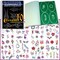 Temporary Tattoo Stencils Booklet Set 10 with 100 Different Self-Adhesive Reusable Stencil Designs